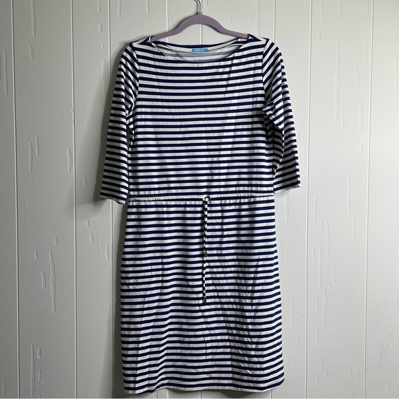 J. Mclaughlin Matiane Catalina navy and white stripe dress size M - Picture 3 of 6